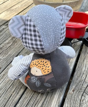 Patchwork Memory Bear, Baby Clothes Keepsake Bear - The Creative Raccoon