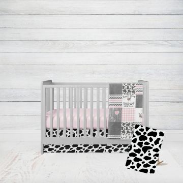 Pink Cow Print Crib Bedding Set, 4 - Piece Set #2 - The Creative Raccoon
