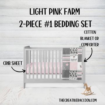 Pink Cow Print Mini Bedding Sets, 2 - Piece Set - The Creative Raccoon