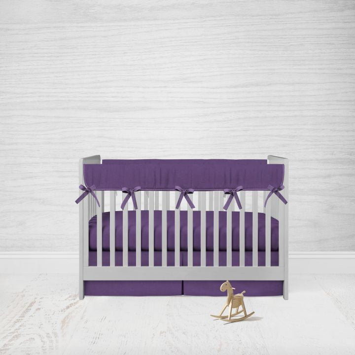 Purple Crib Sets Girl, Purple Crib Sheet, Crib Rail Teething Cover - The Creative Raccoon