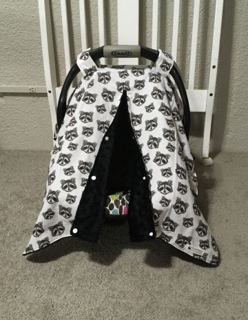 Raccoon Car Seat Canopy Cover, Raccoon Baby Nursery - The Creative Raccoon