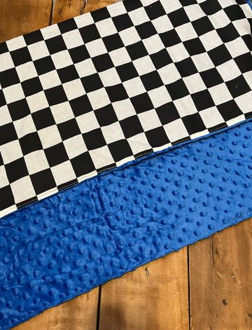 Racing Check Crib Bedding 5 - Piece Set, Checkered Blanket Black and White - The Creative Raccoon