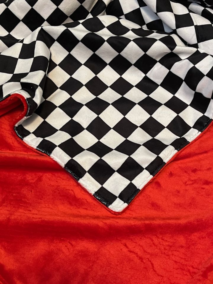 Racing Check Crib Bedding Sets, Checkered Blanket Black and White, Racing Nursery - The Creative Raccoon