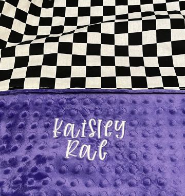 Racing Checkered Blanket Black & White - The Creative Raccoon