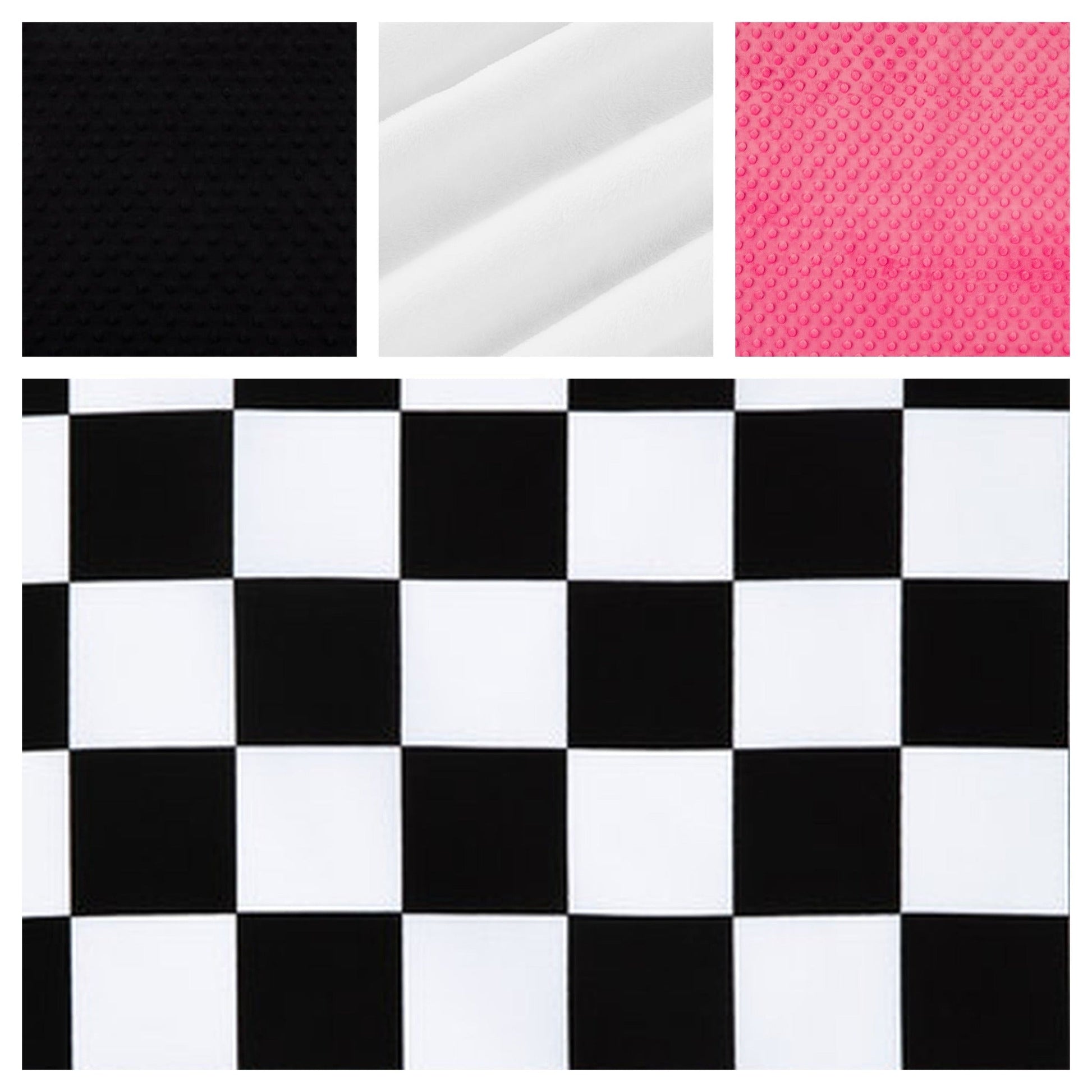 Racing Checkered Flag Blanket, Baby Girl Blanket Personalized - The Creative Raccoon