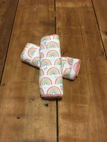 Rainbow Seat Belt Covers, Car Seat Strap Covers, 1st Birthday Gift Ideas for Girls - The Creative Raccoon