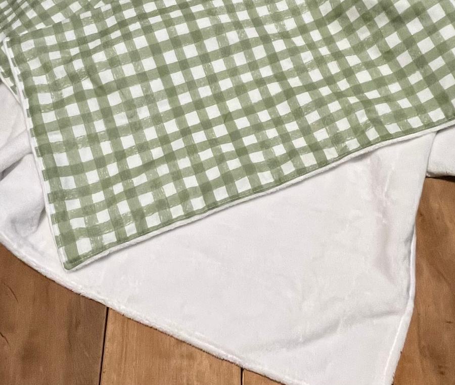 Sage Gingham Crib Bedding 3 - Piece Set, Sage Nursery Bedding - The Creative Raccoon