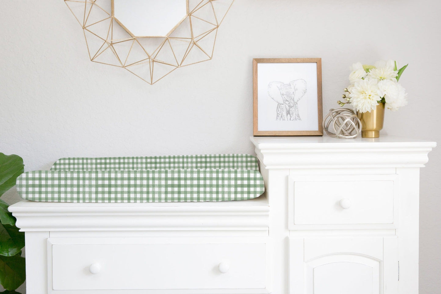 Sage Gingham Crib Bedding Sage Nursery Bedding - The Creative Raccoon