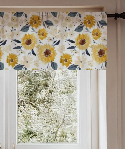 Sunflower Curtains, Floral Window Valance