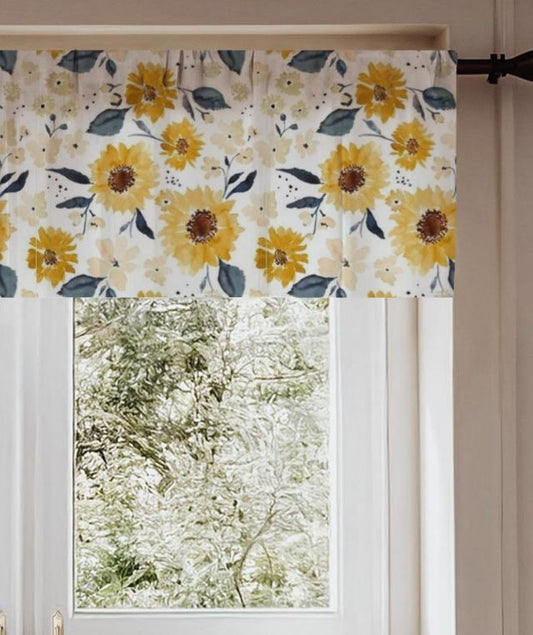 Sunflower Curtains, Floral Window Valance