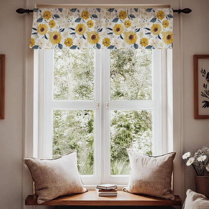 Sunflower Curtains, Floral Window Valance