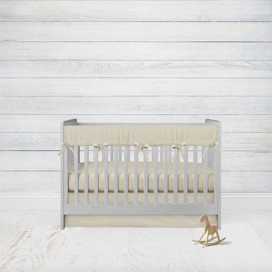 Tan Mini Crib Skirt, Fitted Crib Sheets, Crib Rail Teething Cover, Brown Nursery Bedding - The Creative Raccoon