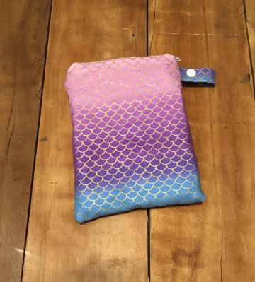 Wet Bag for Reusable Pads, Menstrual Cup Bag, Mermaid Scales Bag - The Creative Raccoon