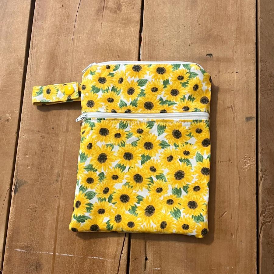 Wet Dry Bag, Period Bag, Travel Pouch, Sunflower Bag - The Creative Raccoon