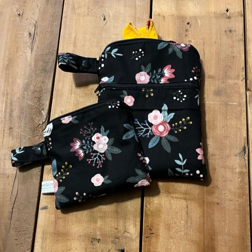 Wet Dry Bag, Period Pouch, Floral Bag - The Creative Raccoon