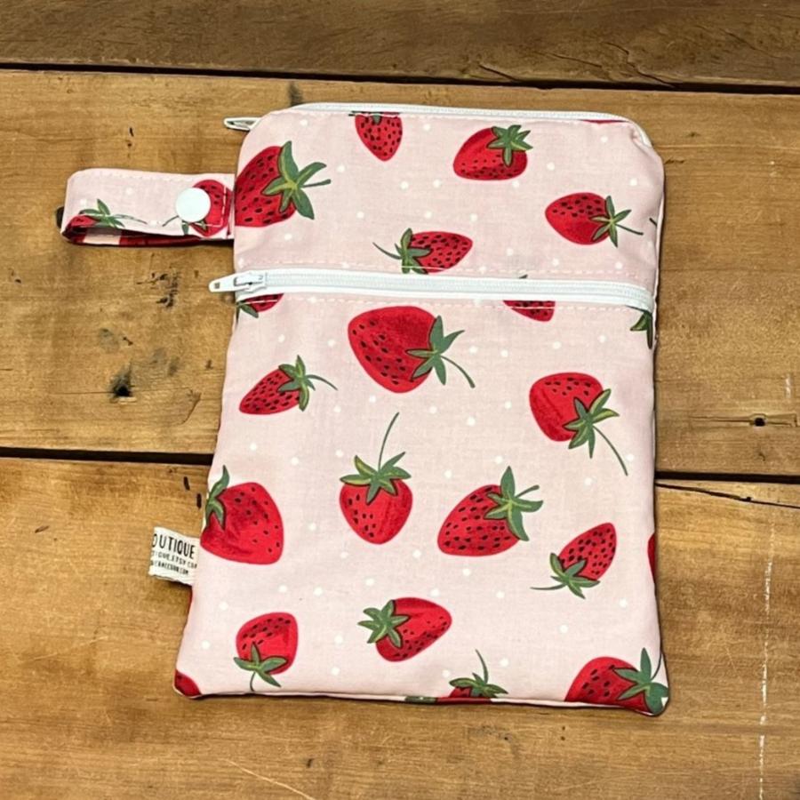 Wet Dry Bag, Period Pouch, Strawberry Bag - The Creative Raccoon