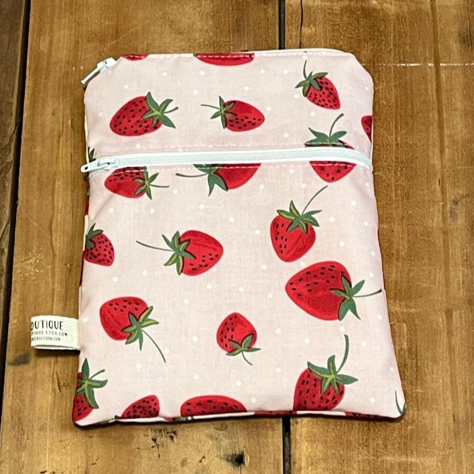 Wet Dry Bag, Period Pouch, Strawberry Bag - The Creative Raccoon