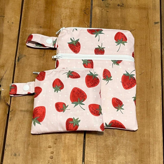 Wet Dry Bag, Period Pouch, Strawberry Bag - The Creative Raccoon