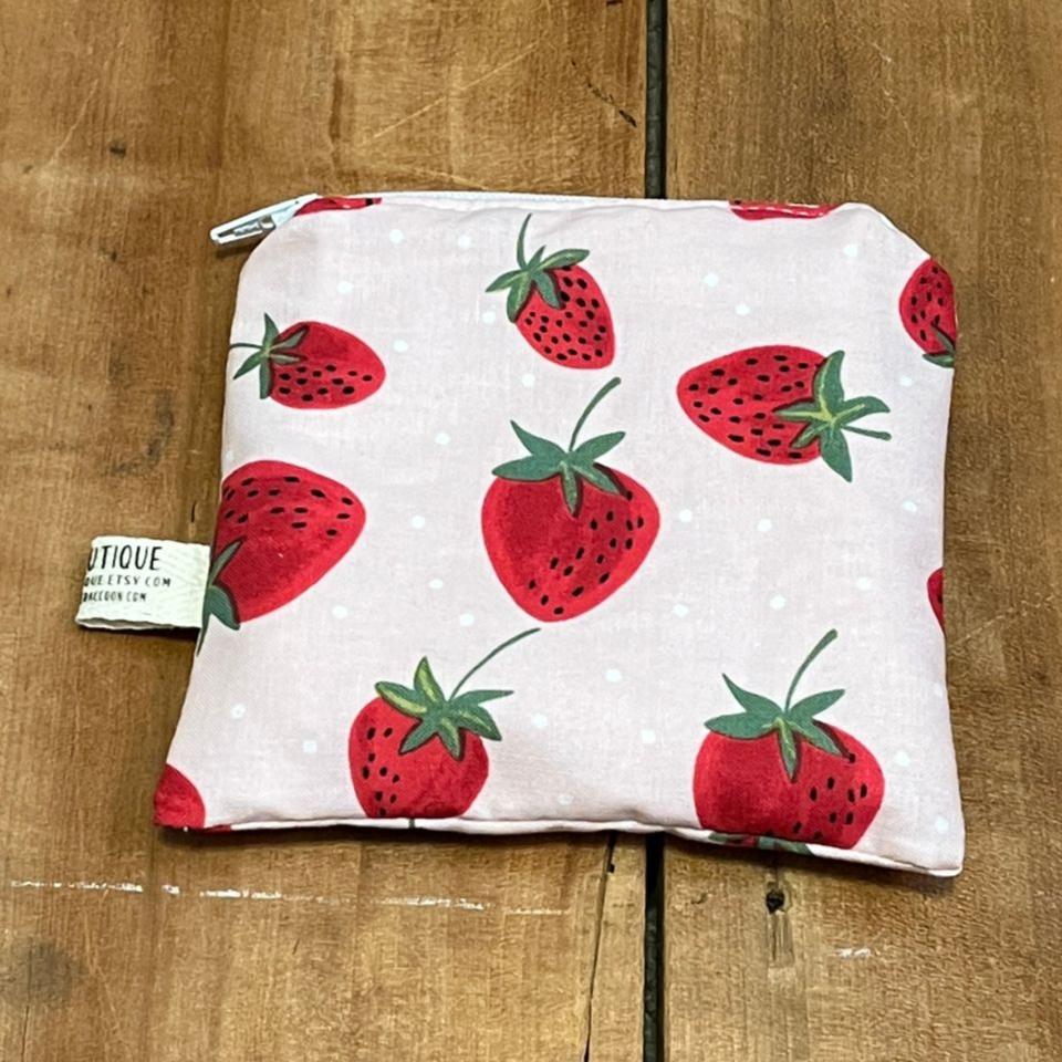 Wet Dry Bag, Period Pouch, Strawberry Bag - The Creative Raccoon