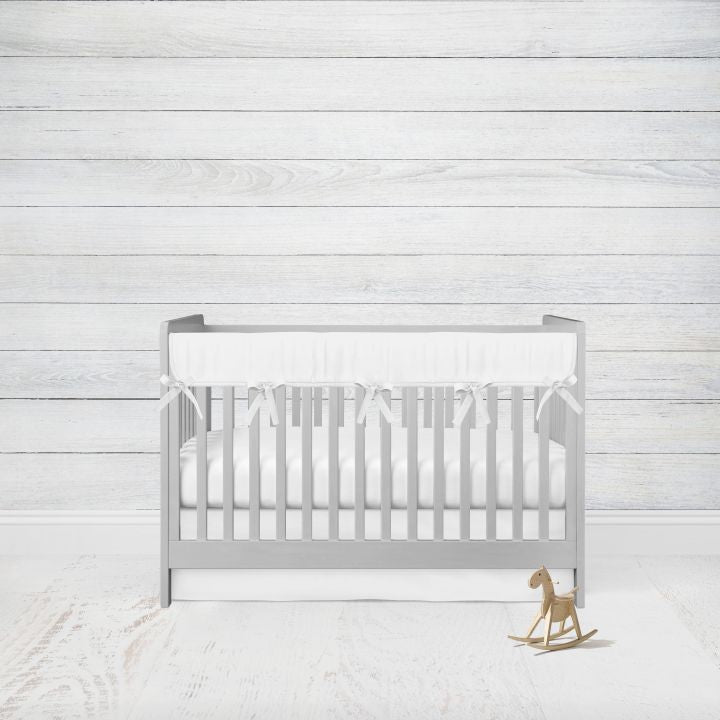 White Crib Bedding Set Baby, Gender Neutral Nursery - The Creative Raccoon