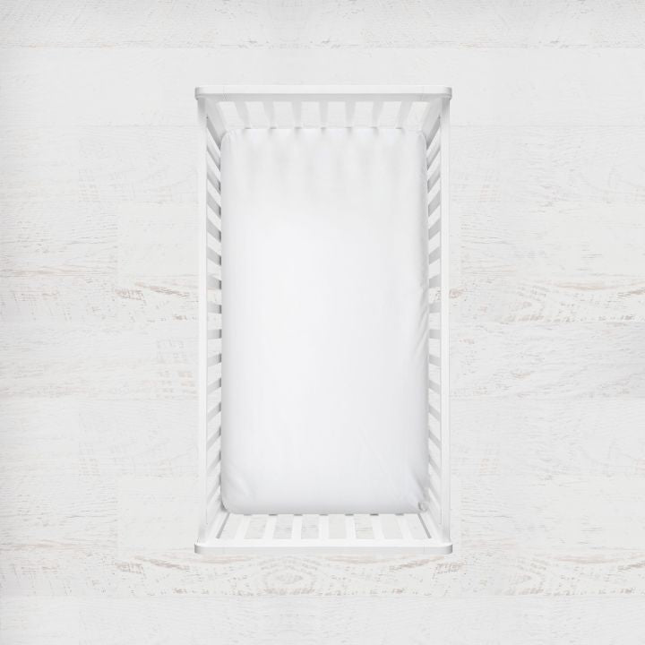 White Mini Crib Bedding, Solid White Nursery Bedding - The Creative Raccoon