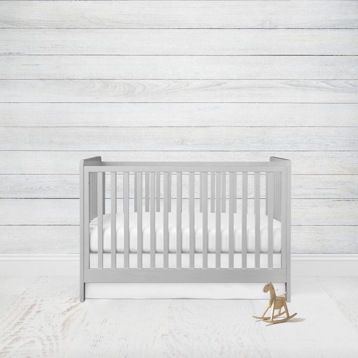White Mini Crib Bedding, Solid White Nursery Bedding - The Creative Raccoon