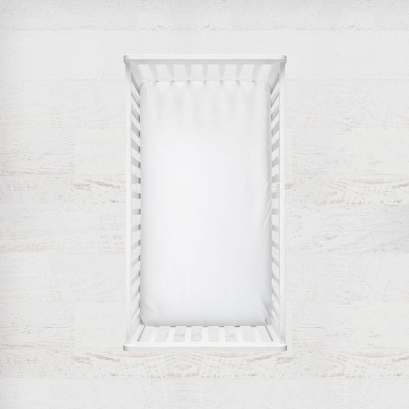 white crib sheet, white crib bedding - The Creative Raccoon