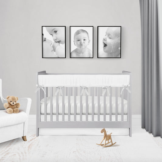WHITE MINI CRIB SET, RAIL COVER, OTHER PIECES AVAILABLE IN MY SHOP IN THE MINI CRIB BEDDING SECTION