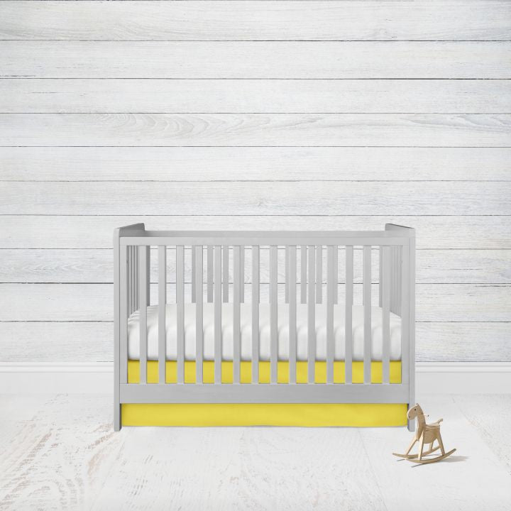 Yellow Mini Crib Bedding, Crib Rail Cover & Crib Skirt - The Creative Raccoon