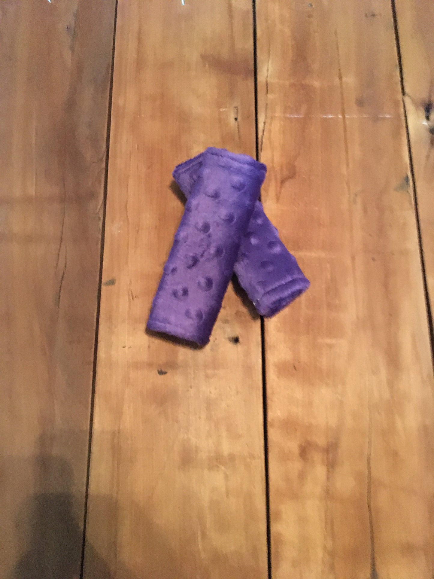 dark purple minky strap covers 6" size