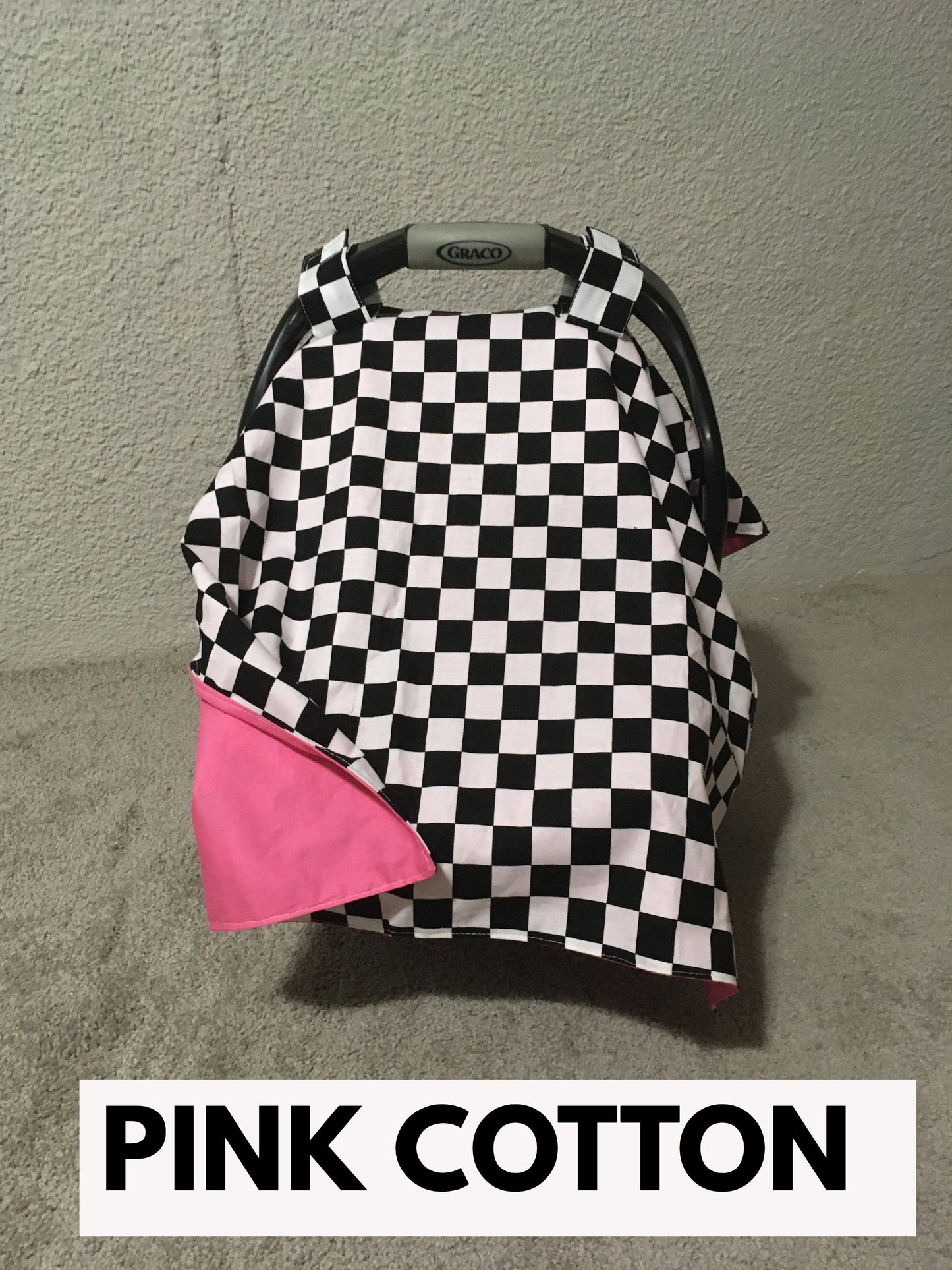 Racing Check Car Seat Canopy Cover, Racing Baby Gifts, Racing Nursery