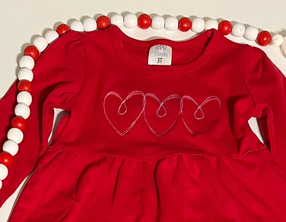 Valentine Dress for Toddler Girls, Personalized Dress, Heart Dress, Toddler Valentine