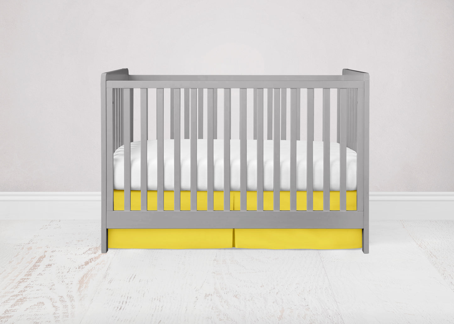 YELLOW CRIB SKIRT SHOWN IN THE PLEAT OPTION