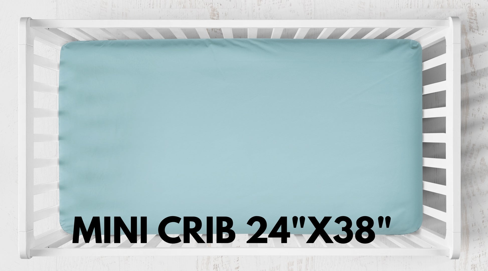 aqua crib sheet 24"x38", 1-3" deep & 4-6" deep