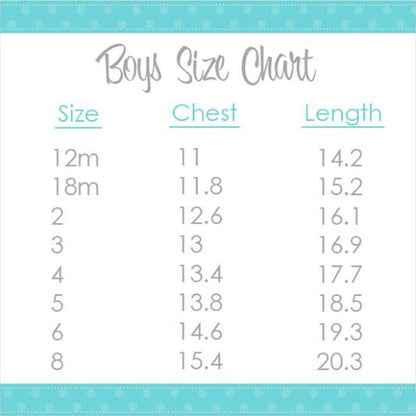 boy shirt size chart
