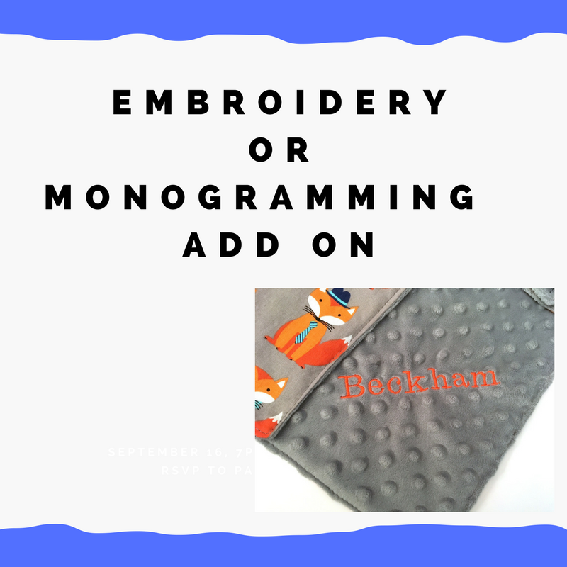 embroidery or monogramming add on