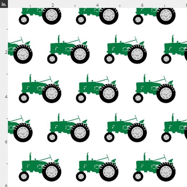green tractor fabric