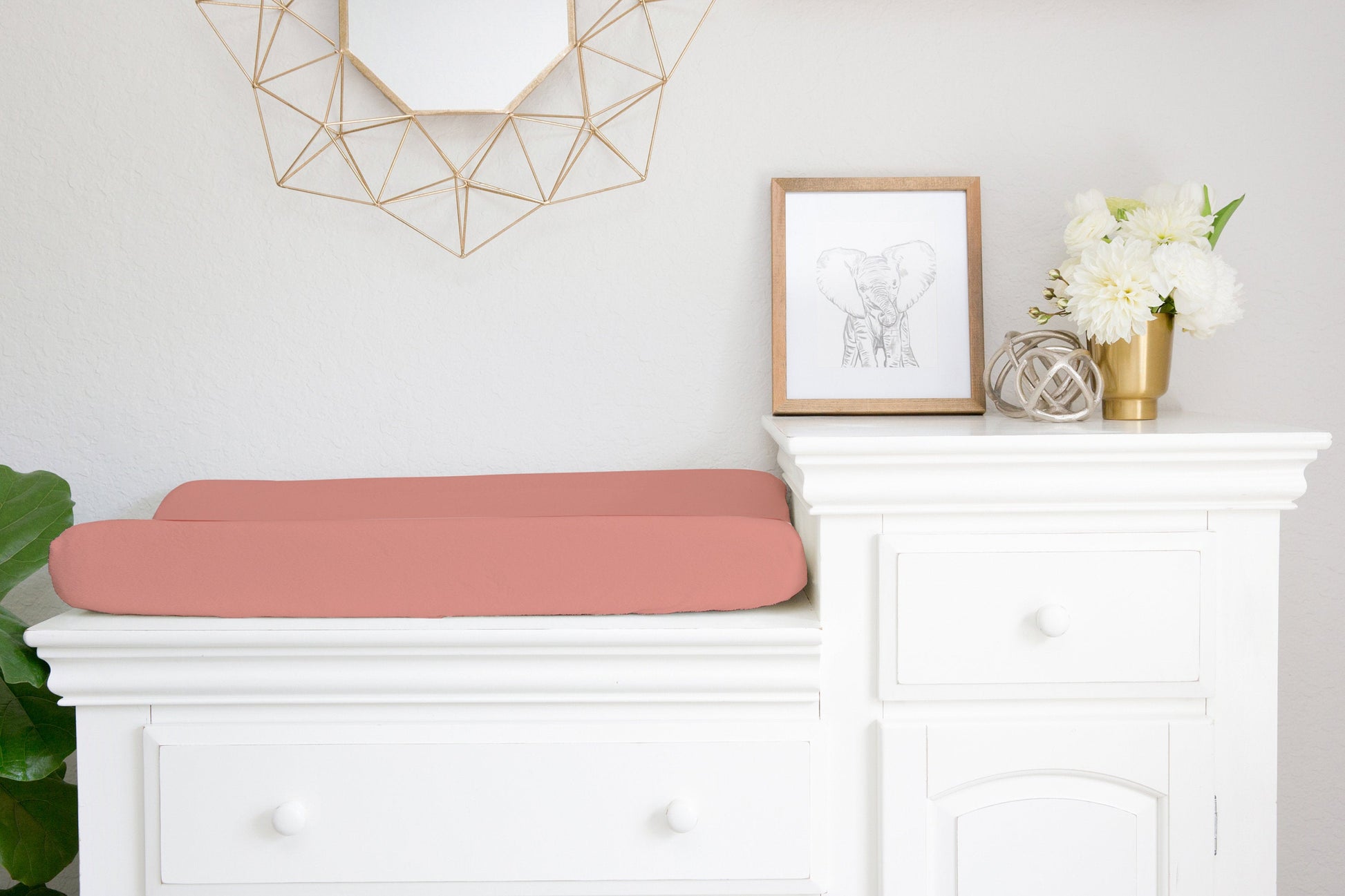 salmon pink changing pad cover
