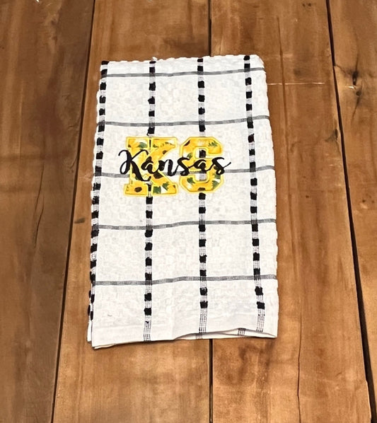 kansas embroidered towel