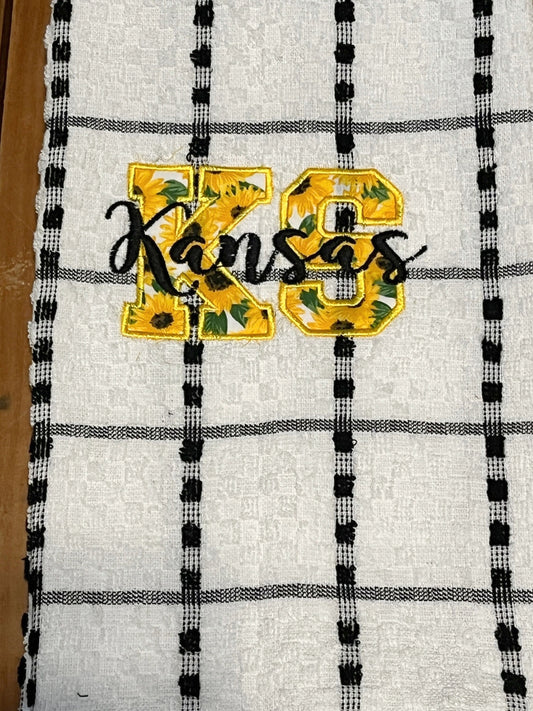 Kansas embroidered towel