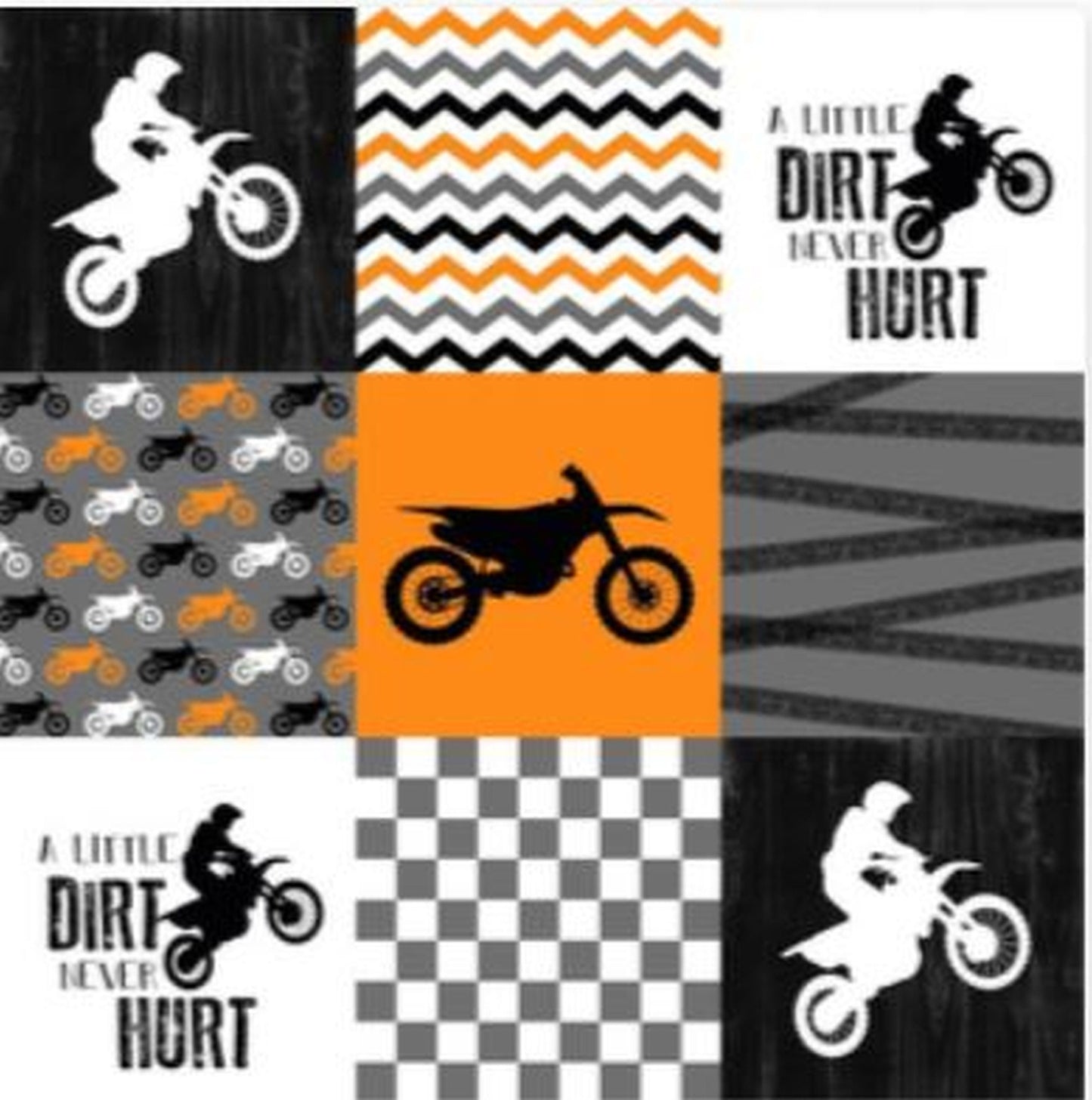orange motocross quilt or blanket 