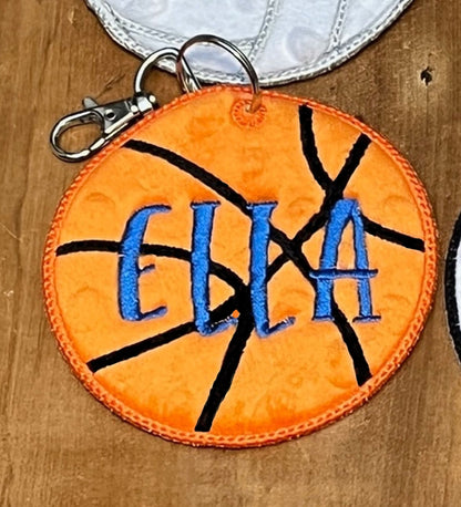 basketball bag tag - name shown in carson font