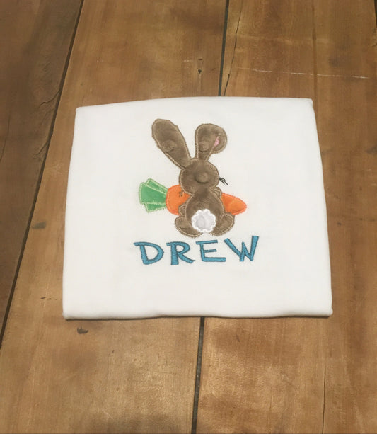 Easter bunny shirt, add optional name. Name shown in "Charlie" font