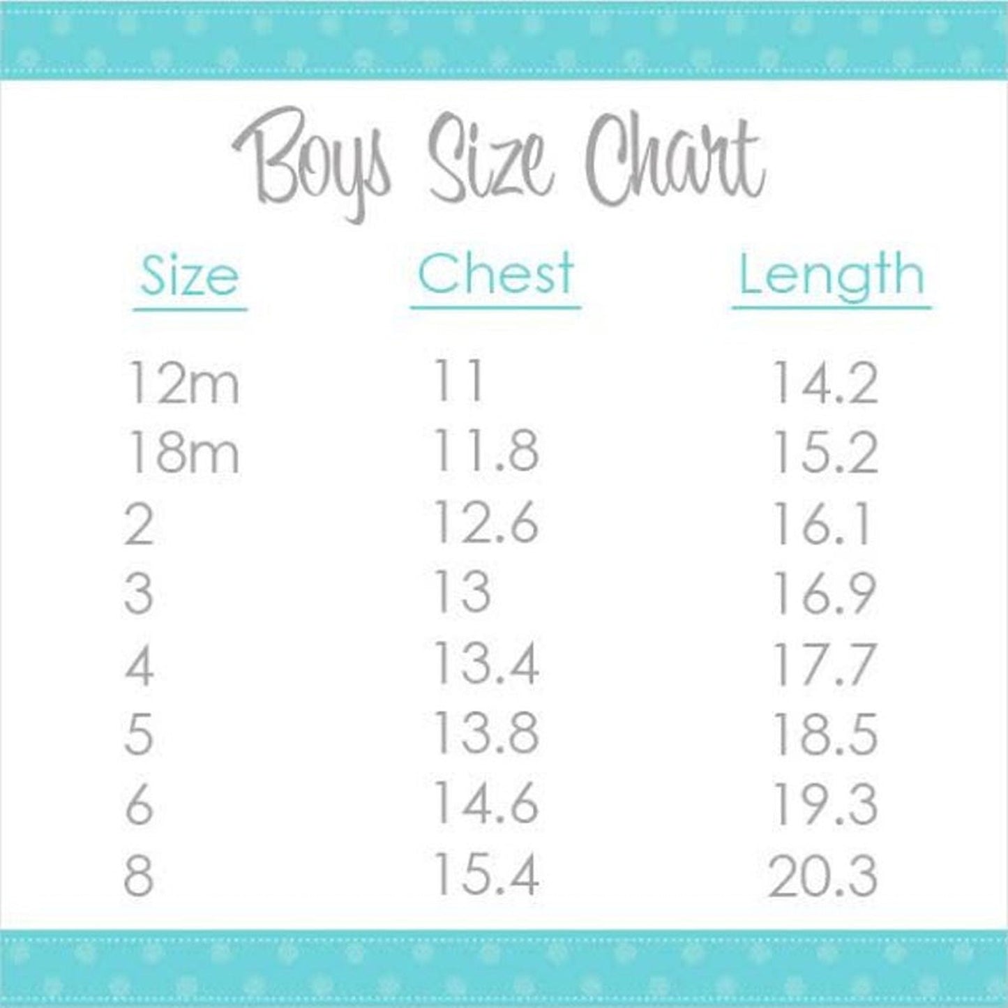 boy size chart
