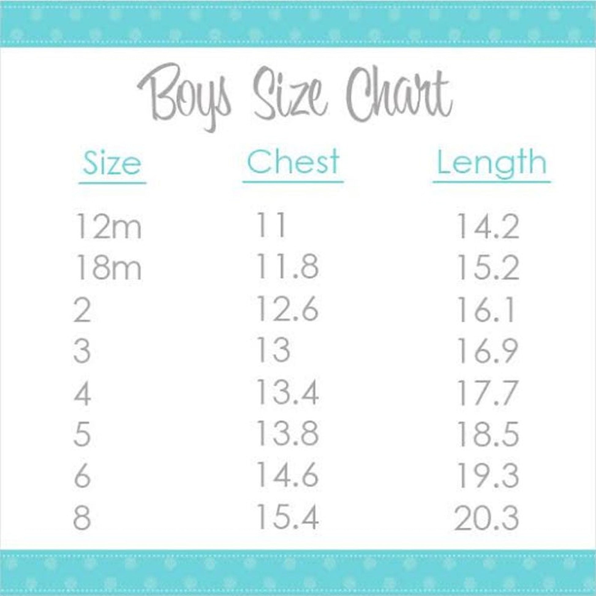 boy size chart