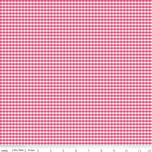 riley blake 1/8 inch pink and white gingham cotton fabric
